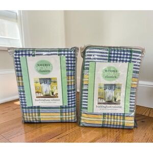 Waverly Buckingham Plaid Curtain Valances (2) Country Cottagecore NEW 80" x 18"